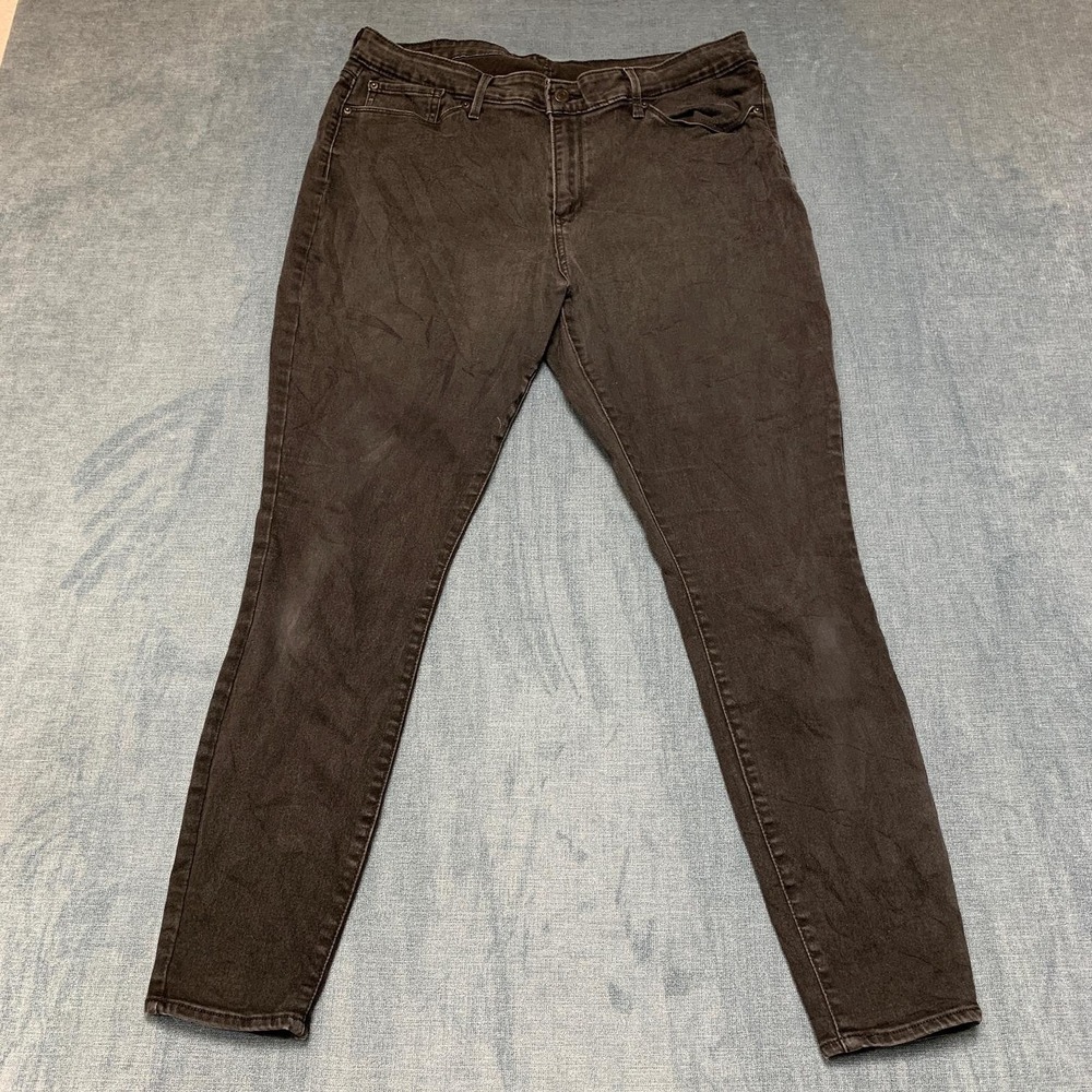 Levi Strauss & Co Jeans Women 18 34x30 Black Denim Dark Wash Mid Rise Skinny Leg